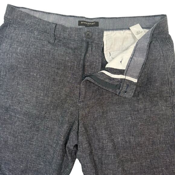 Banana Republic Men’s 34 Gray Linen Cotton Shorts 10" Inseam Summer Casual - Picture 3 of 7